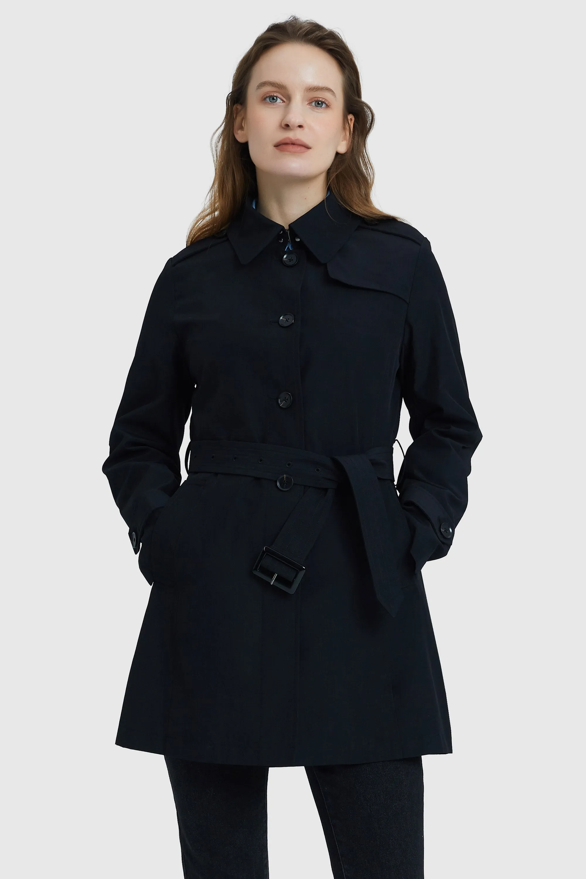 Classic Windproof Belted Trench