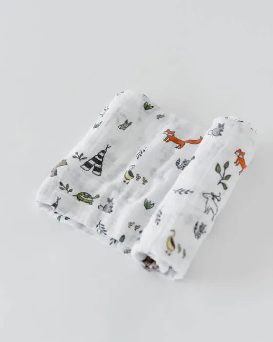 Cotton Swaddle, Forest Friends