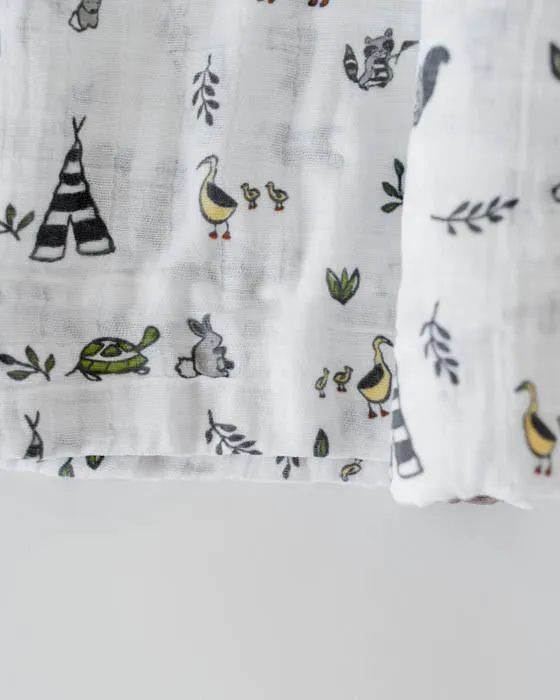 Cotton Swaddle, Forest Friends