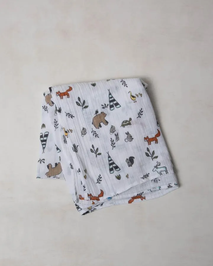 Cotton Swaddle, Forest Friends