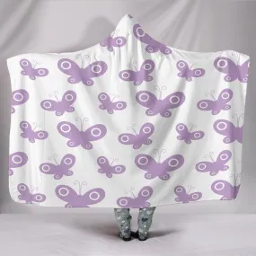 Customised Hoodie Blankets Purple Butterflies