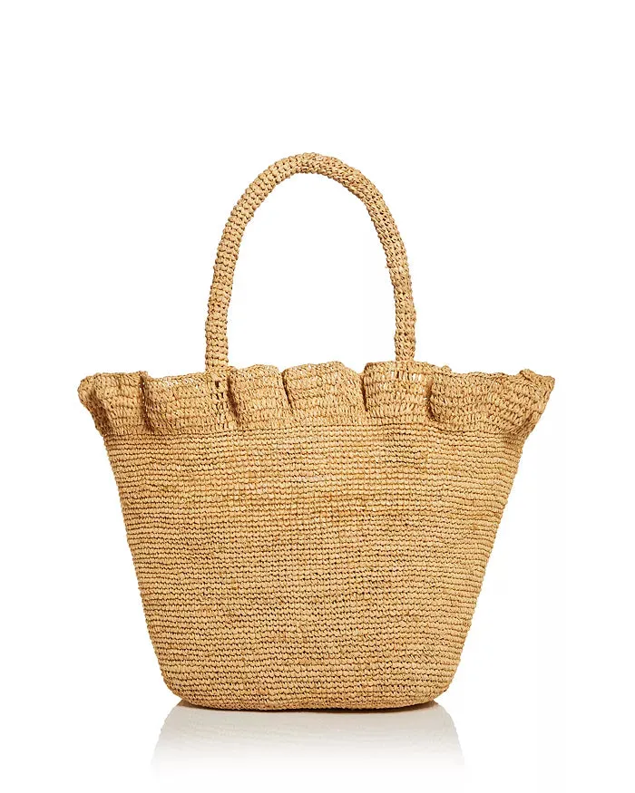 Cyrus Raffia Ruffle Tote