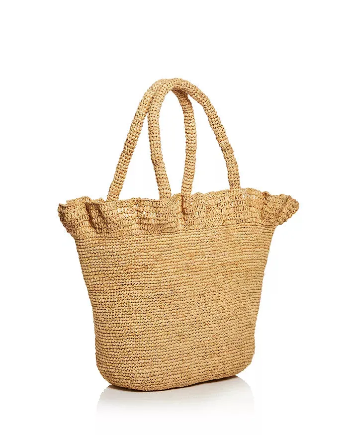 Cyrus Raffia Ruffle Tote