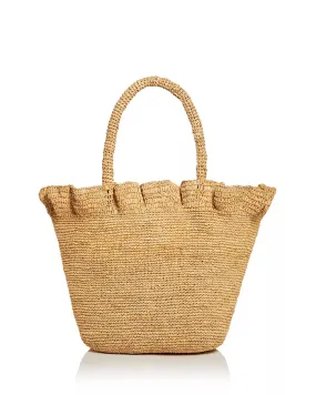 Cyrus Raffia Ruffle Tote