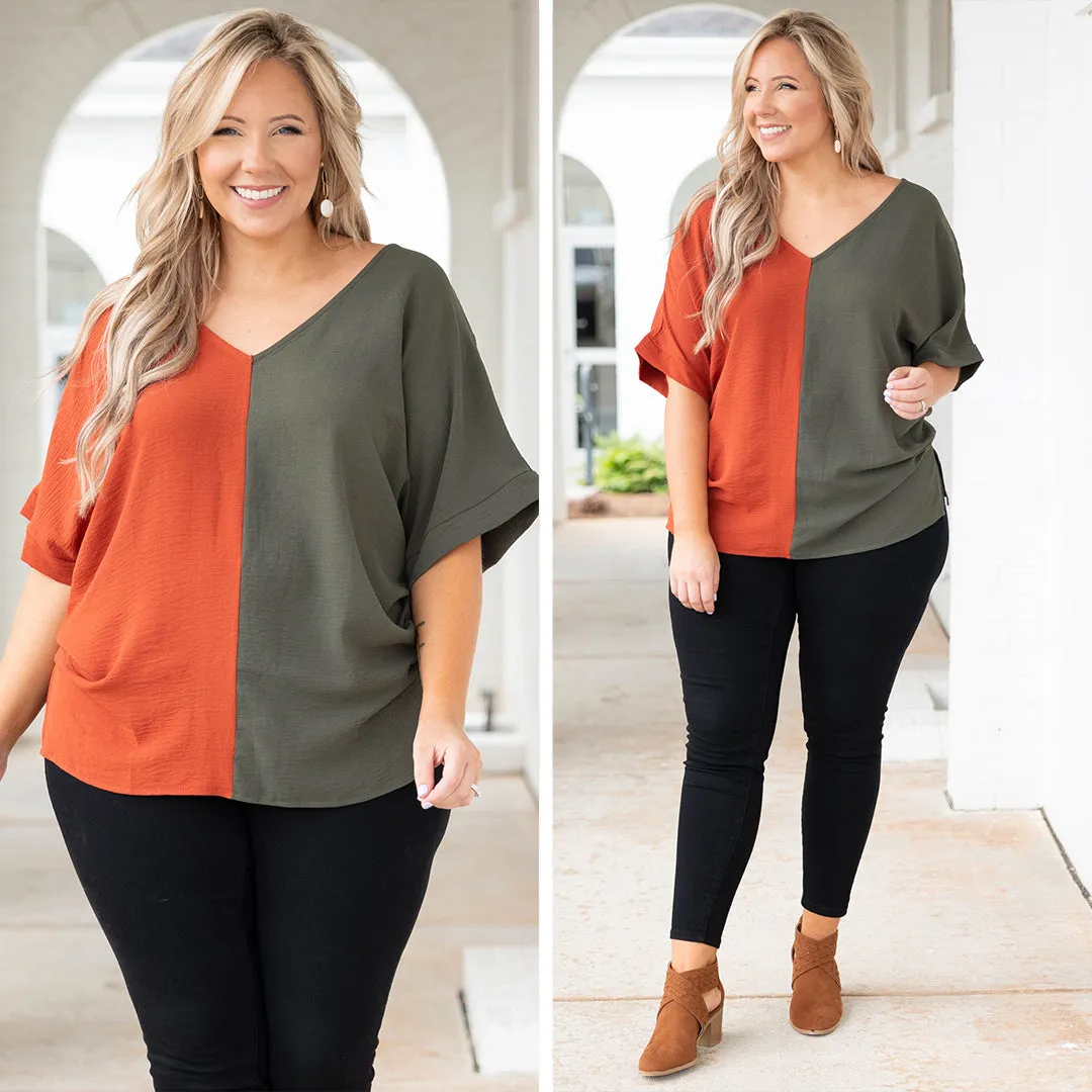 Double Dose of Color Top, Olive