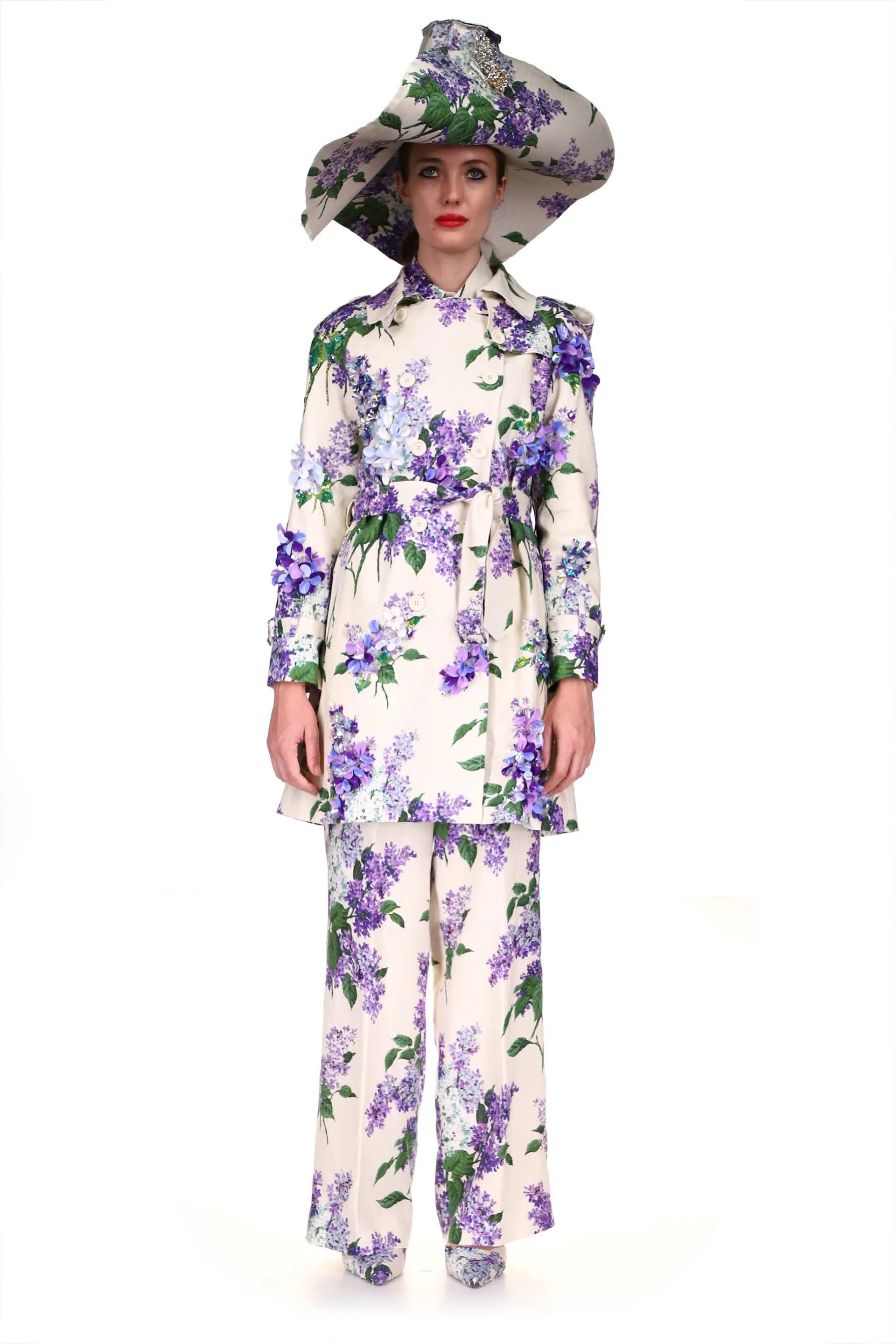 'EMBELLISHED LILAC GARDEN' WOMEN'S TRENCH