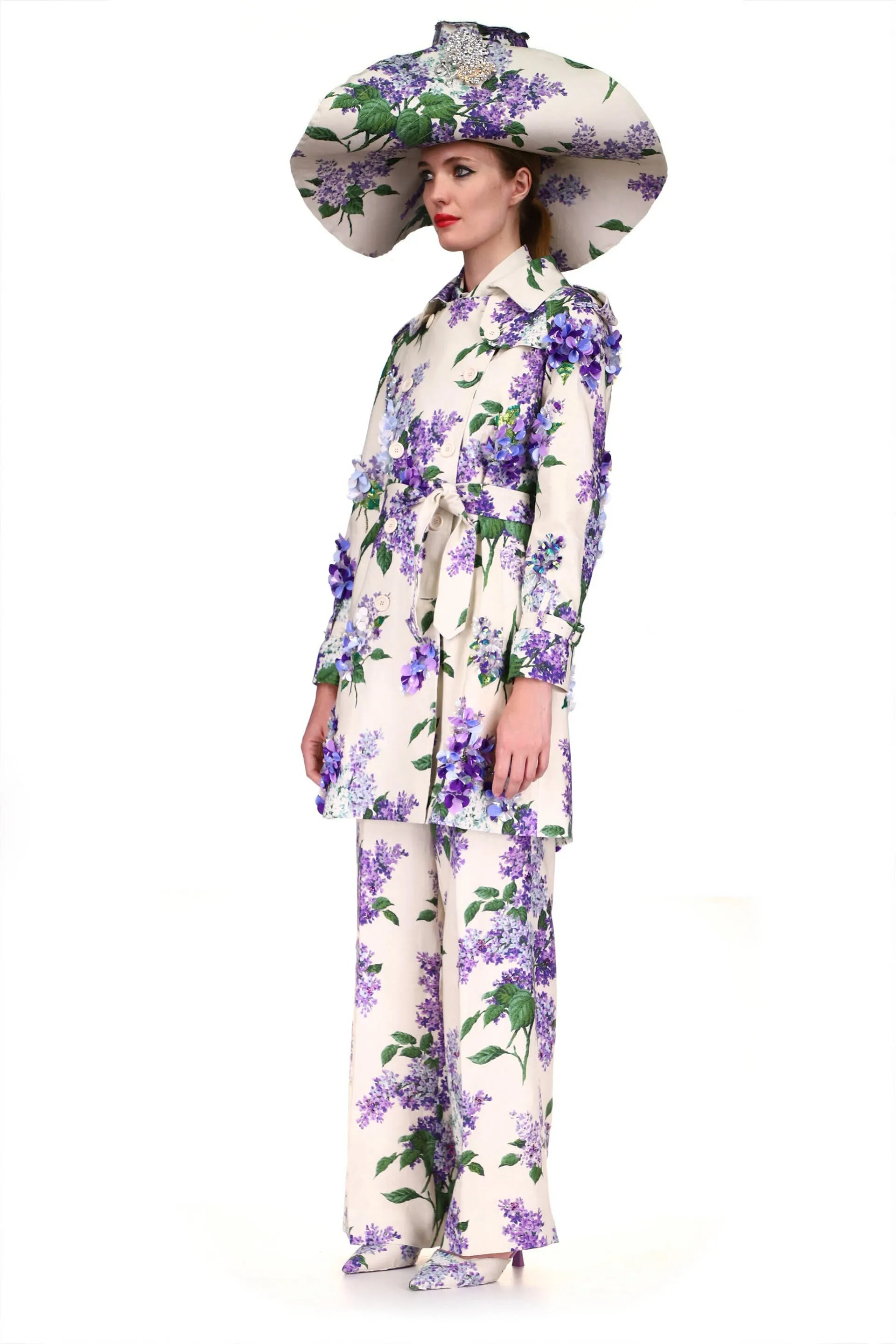 'EMBELLISHED LILAC GARDEN' WOMEN'S TRENCH