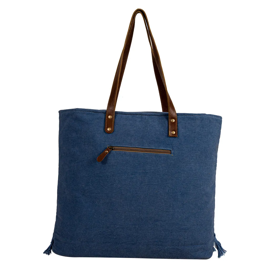 Ember Reflections Embroidered Tote Bag