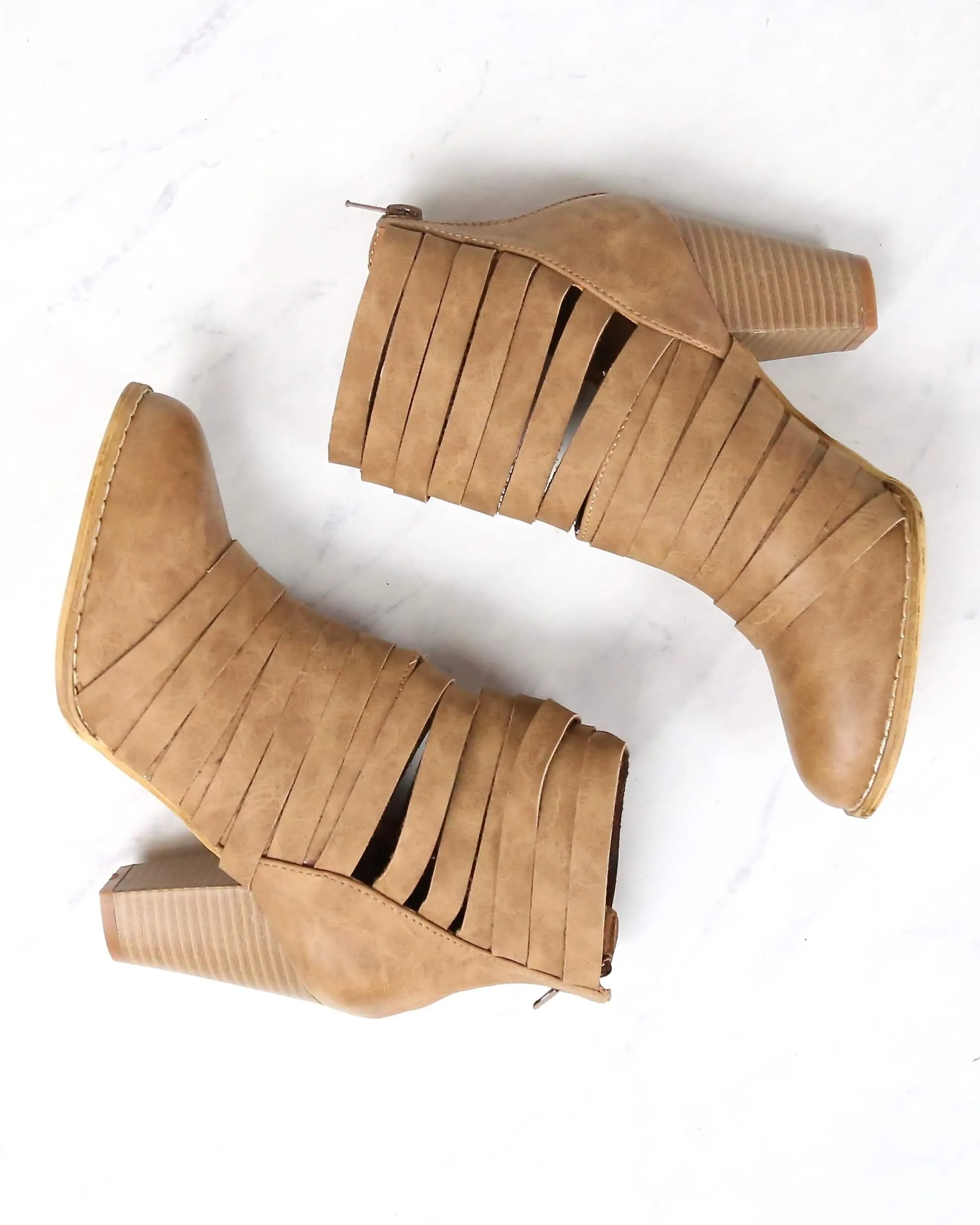 Eve Strappy Stacked Chunky Ankle Booties in More Colors