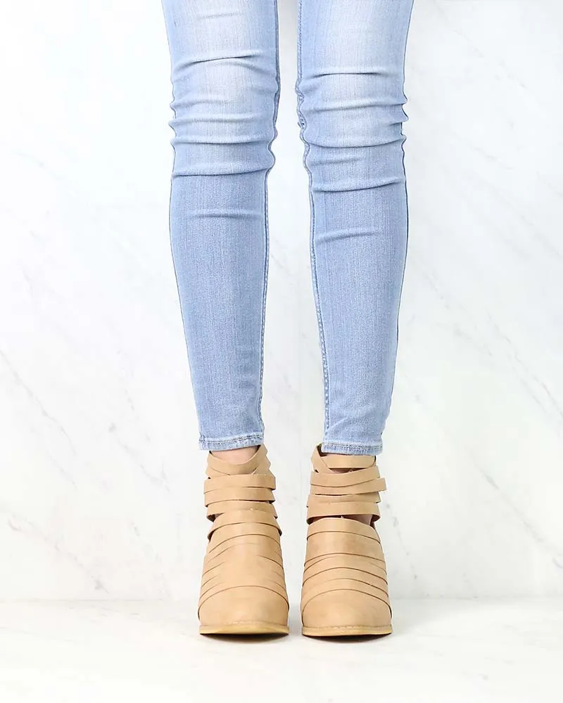 Eve Strappy Stacked Chunky Ankle Booties in More Colors