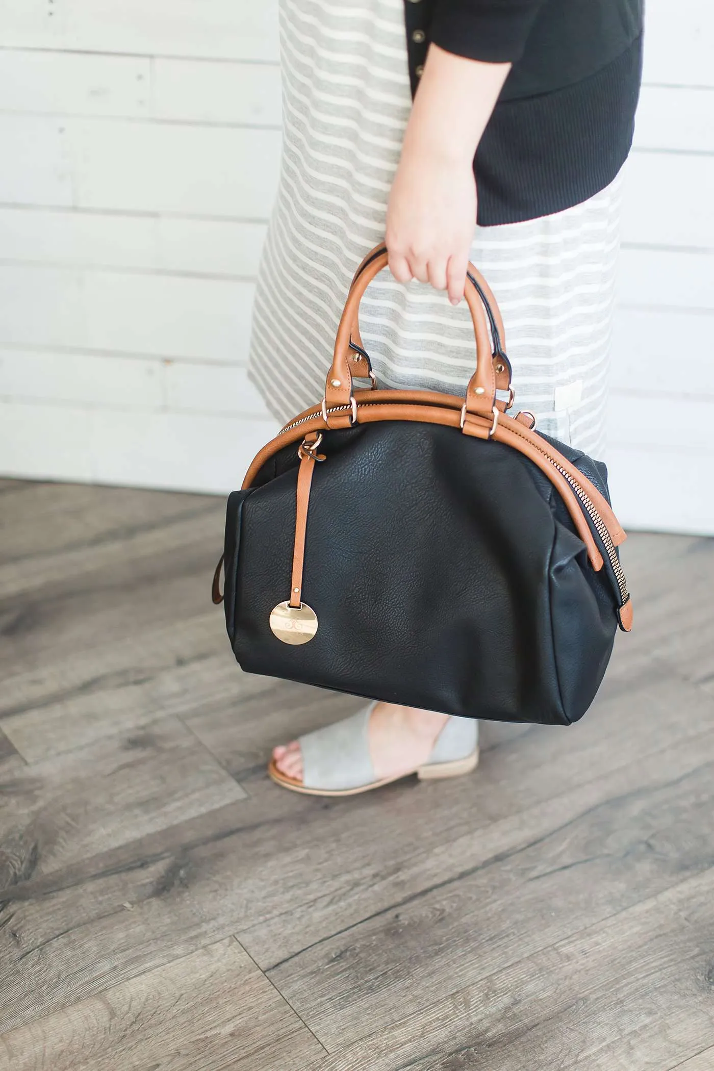 Faux Leather Satchel