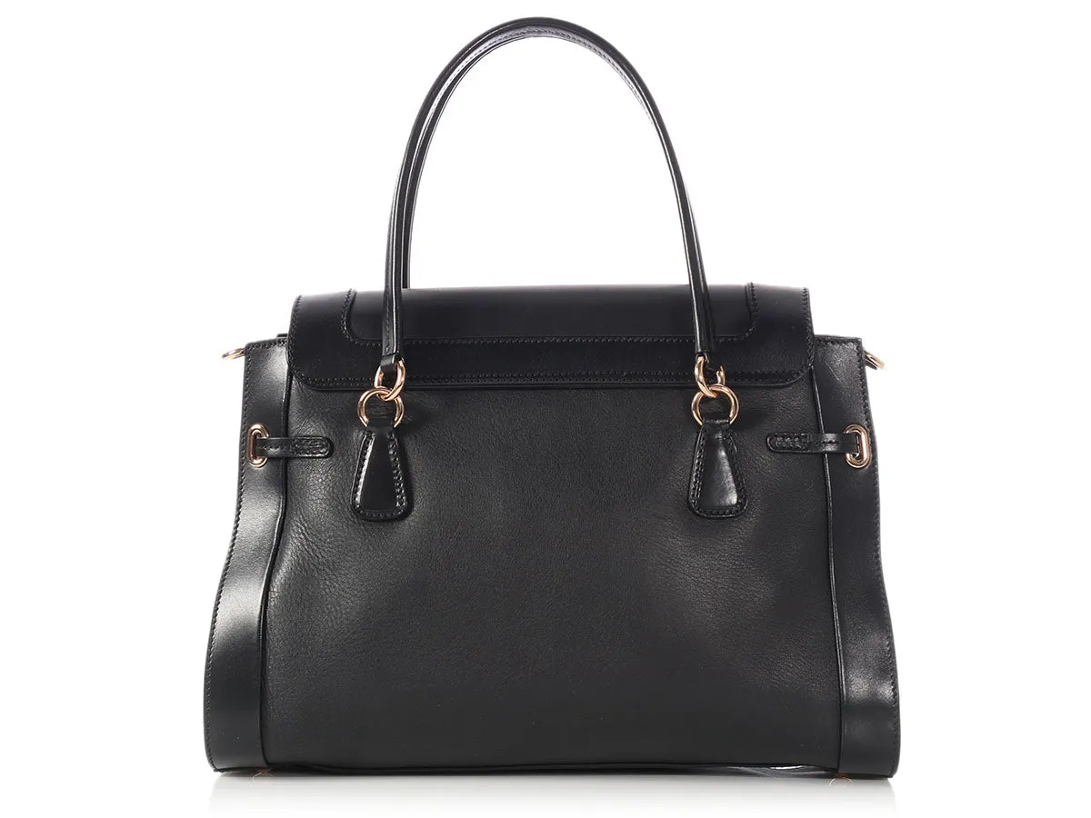 Ferragamo Black Lalette Satchel