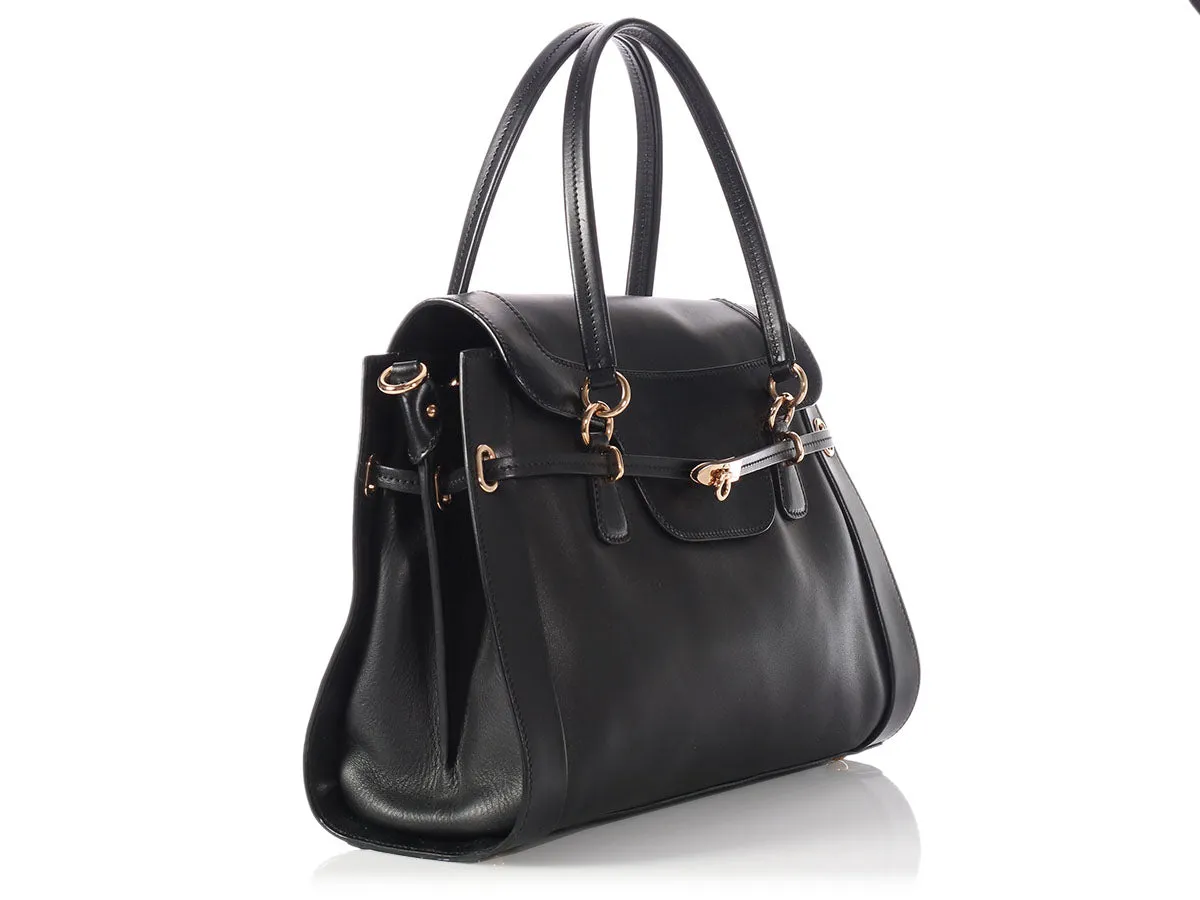 Ferragamo Black Lalette Satchel