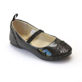 FINAL SALE - L'Amour Girls G608 Glitter Cap Toe Flats