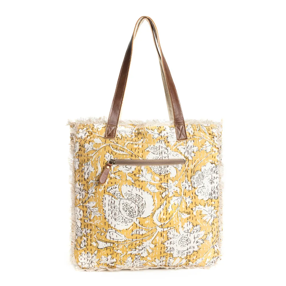 Golden Prairie Leaf Tote Bag