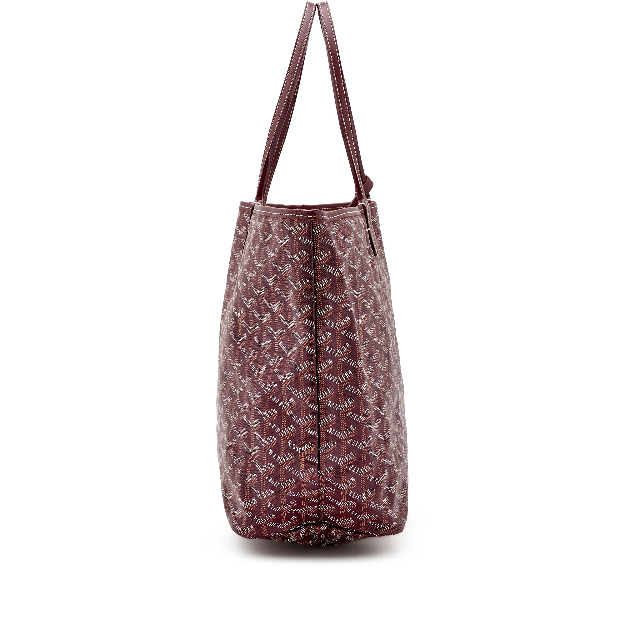 Goyard Burgundy Goyardine Canvas and Chevroches Calfskin Saint Louis PM Tote, 2023