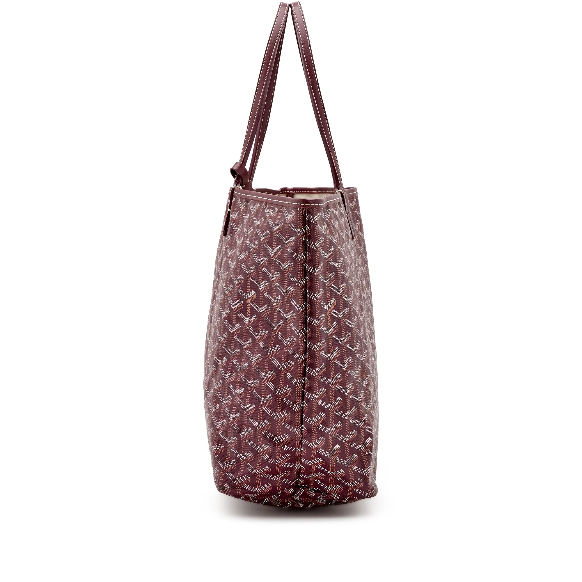 Goyard Burgundy Goyardine Canvas and Chevroches Calfskin Saint Louis PM Tote, 2023