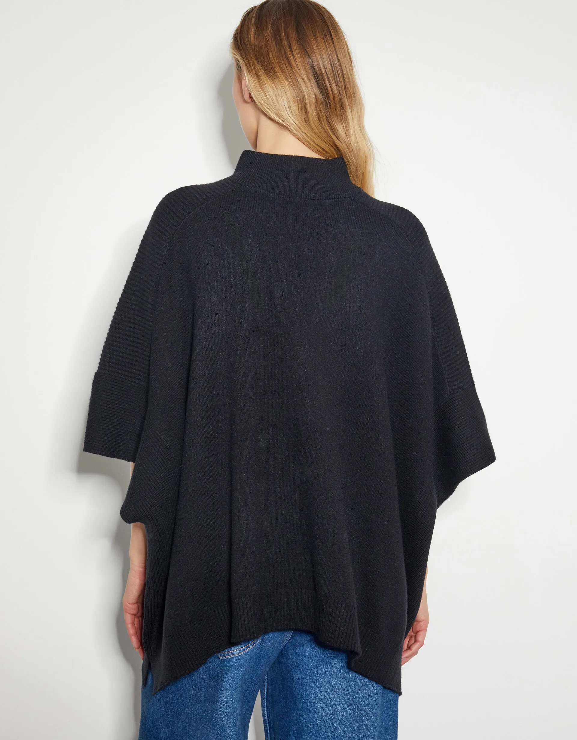 Half Zip Knit Poncho