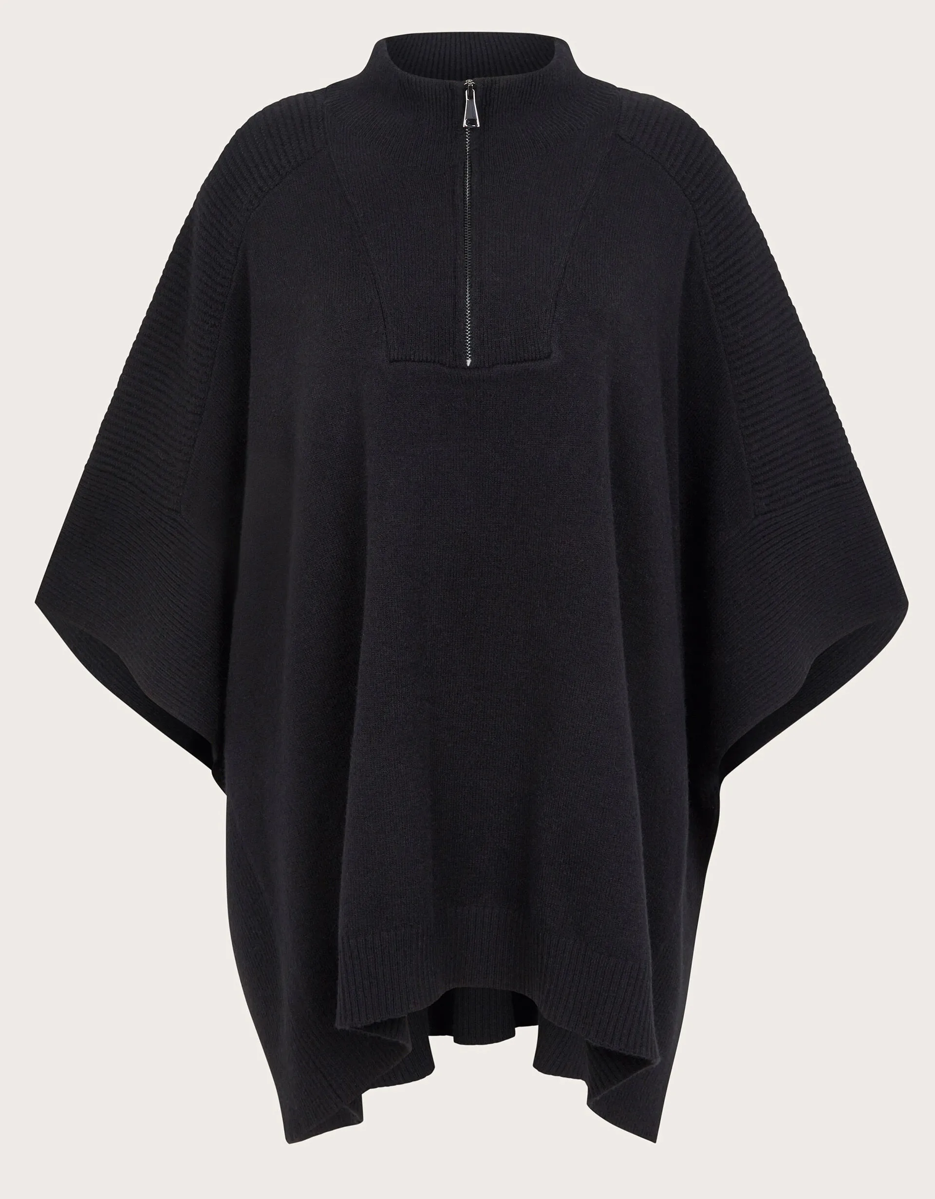 Half Zip Knit Poncho