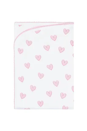 Heart Print Blanket - Pink