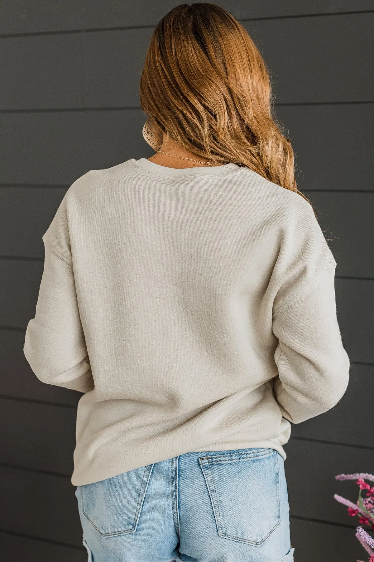 Here Comes The Sun Crew Neck Pullover- Beige