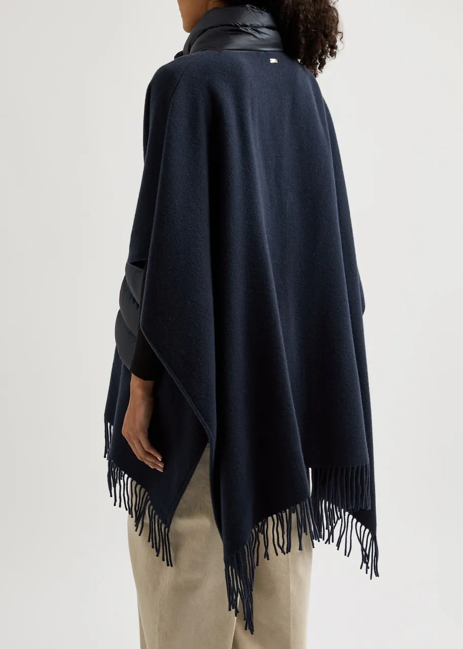 HERNO Fringed wool-blend poncho -                         -                     -                