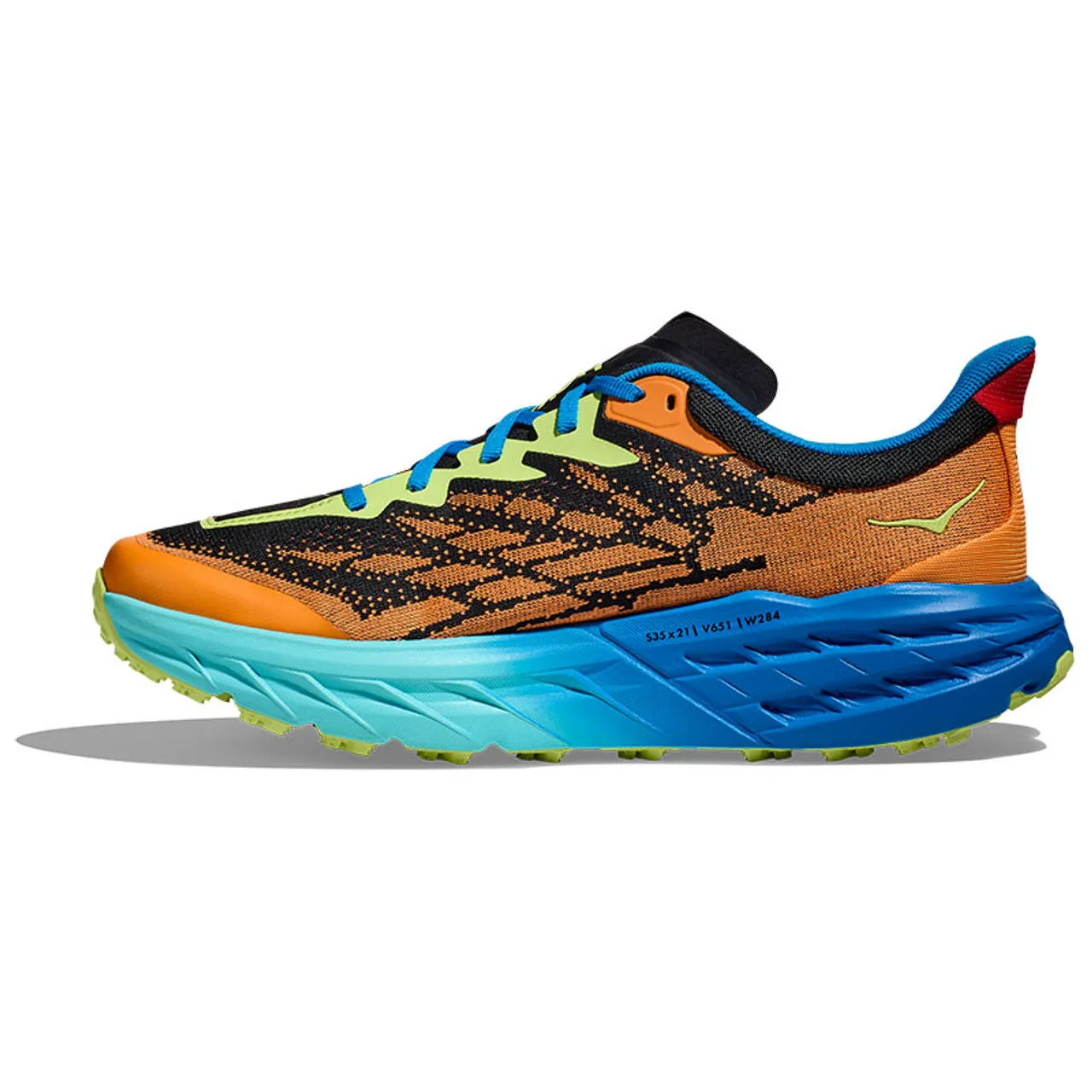 Hoka 1123157 Men's SPEEDGOAT 5 Trail Running Shoes Solar Flare Diva Blue