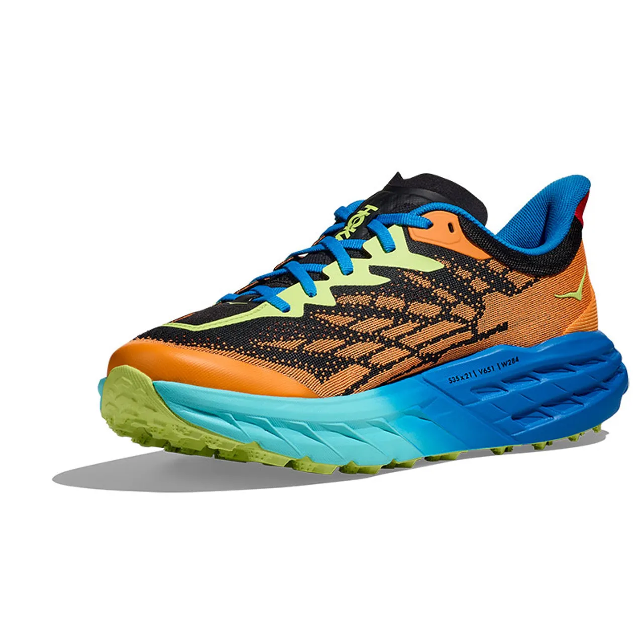 Hoka 1123157 Men's SPEEDGOAT 5 Trail Running Shoes Solar Flare Diva Blue