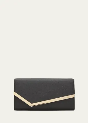 Jimmy Choo Emmie Flap Faux Leather Clutch Bag