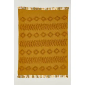 Kabeli Tufted 130x170cm Blanket Throw - Ochre