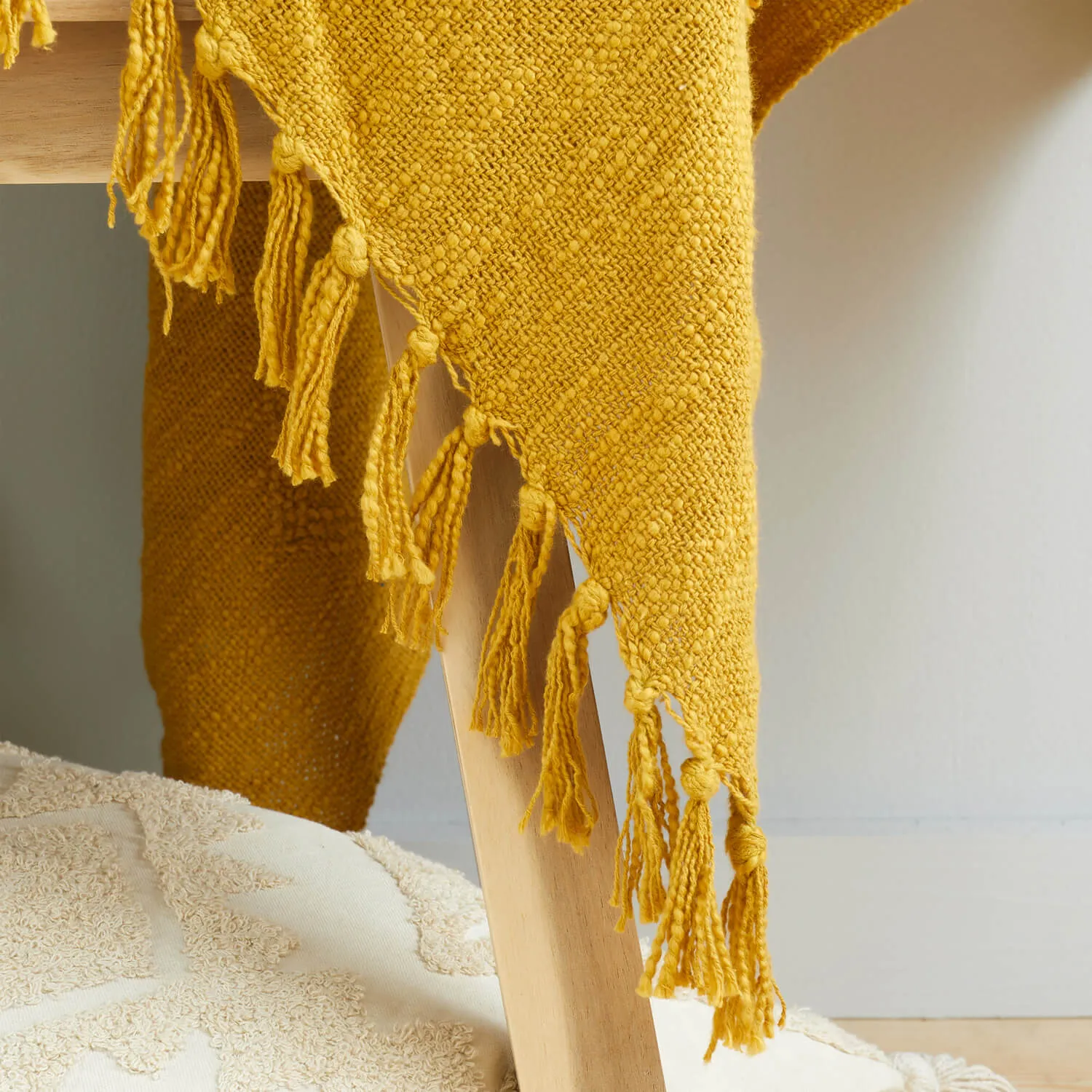 Kabeli Tufted 130x170cm Blanket Throw - Ochre