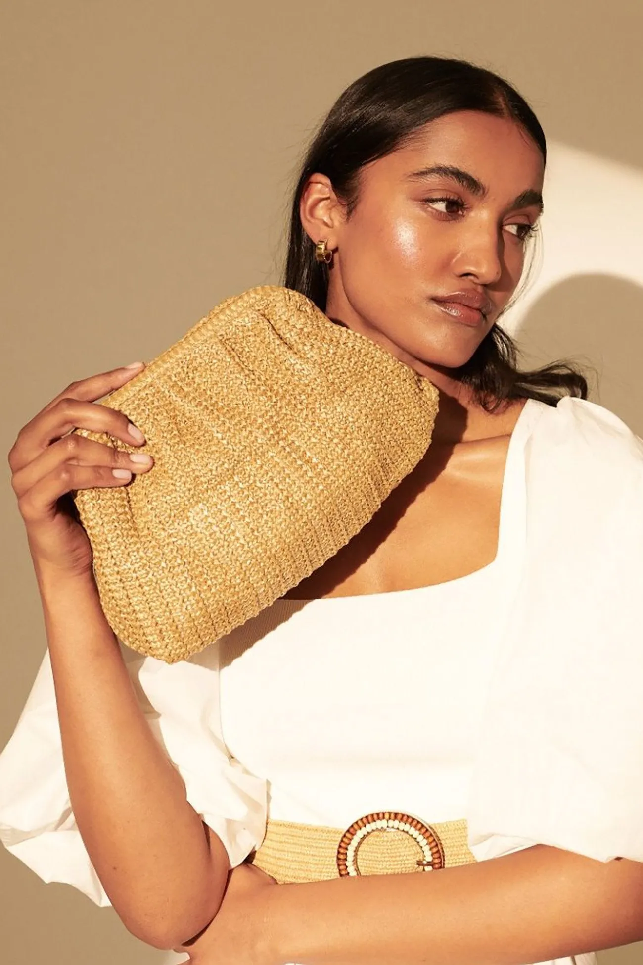 Lana Straw Clutch Natural