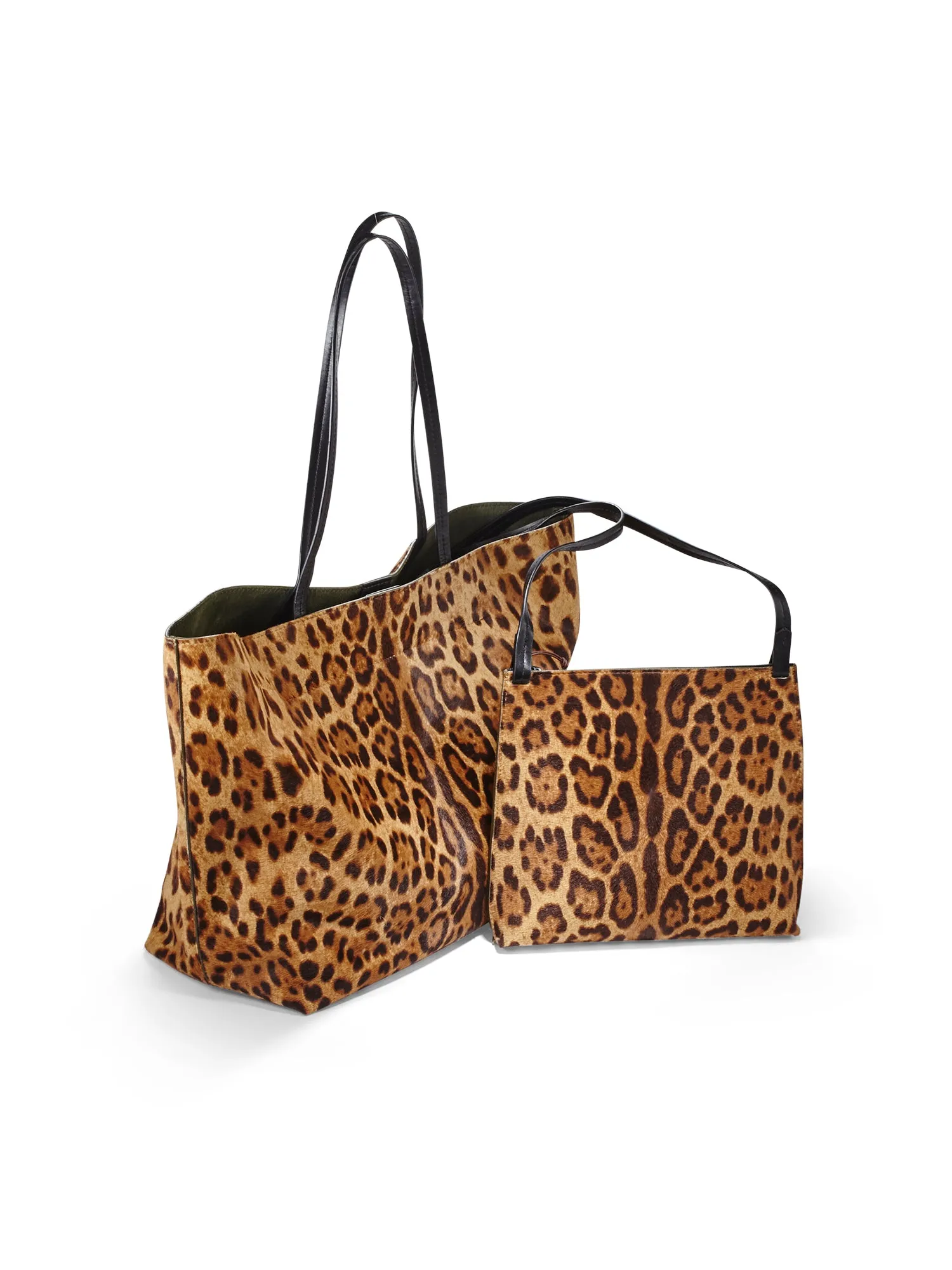 Large Leopard Leather Crossbody Bag