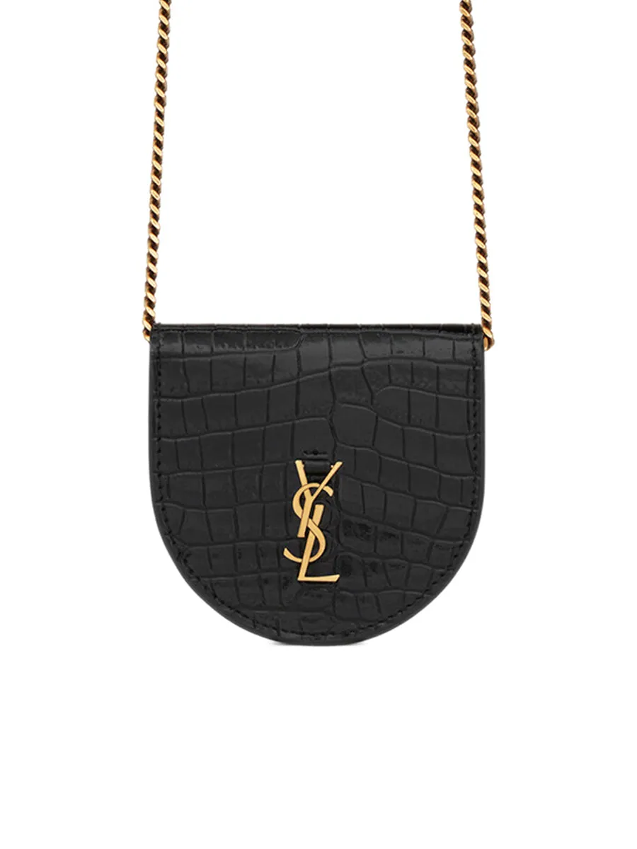 Le K Baby Satchel in Shiny Crocodile Embossed Leather