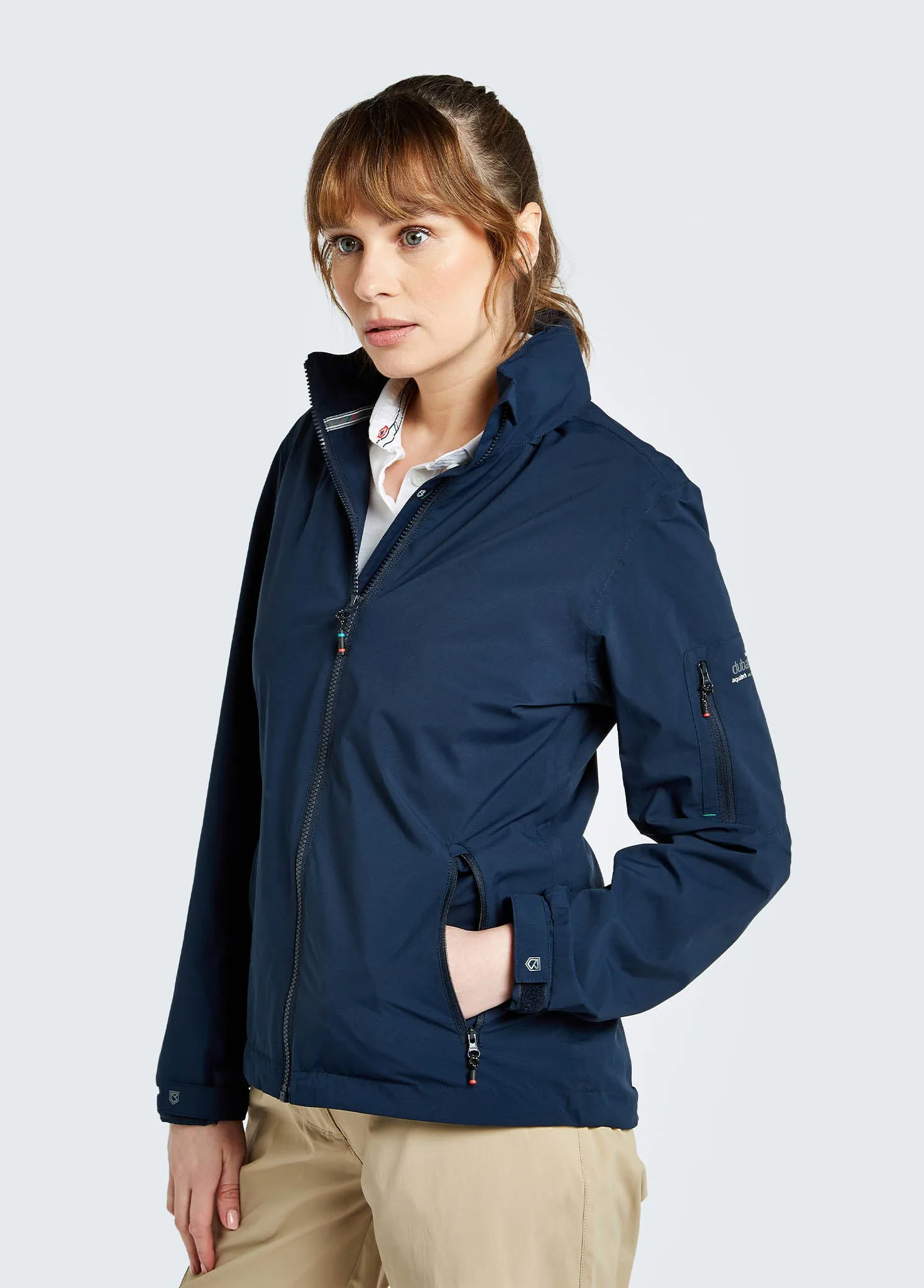 Livorno Women's Fleece-lined Crew Jacket - Navy