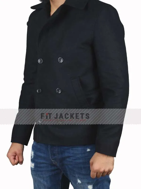 Men's Formal Black Wool Peacoat New American Jackets -