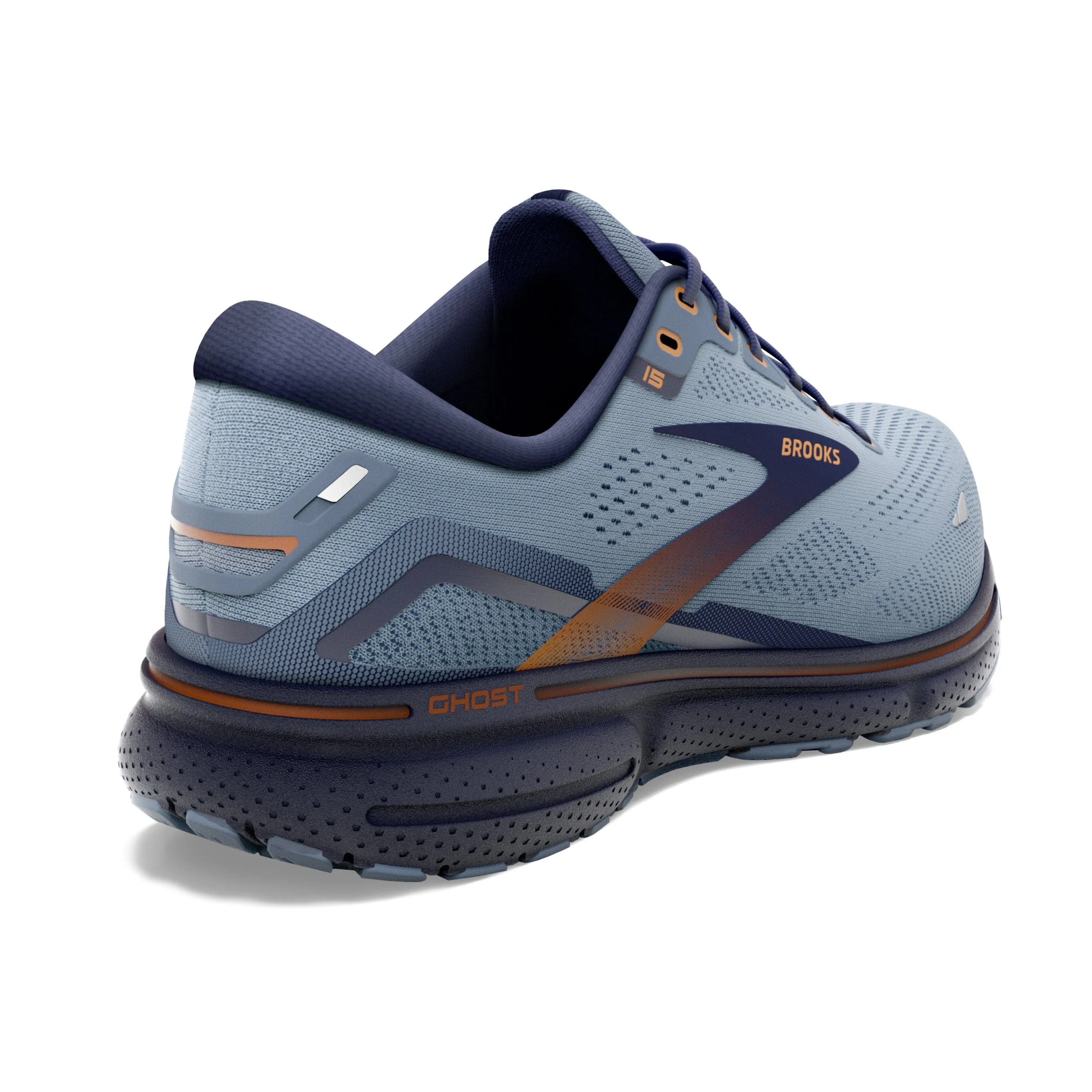 Men's Brooks Ghost 15 Color: Flintstone/Peacoat/Oak (WIDE WIDTH)