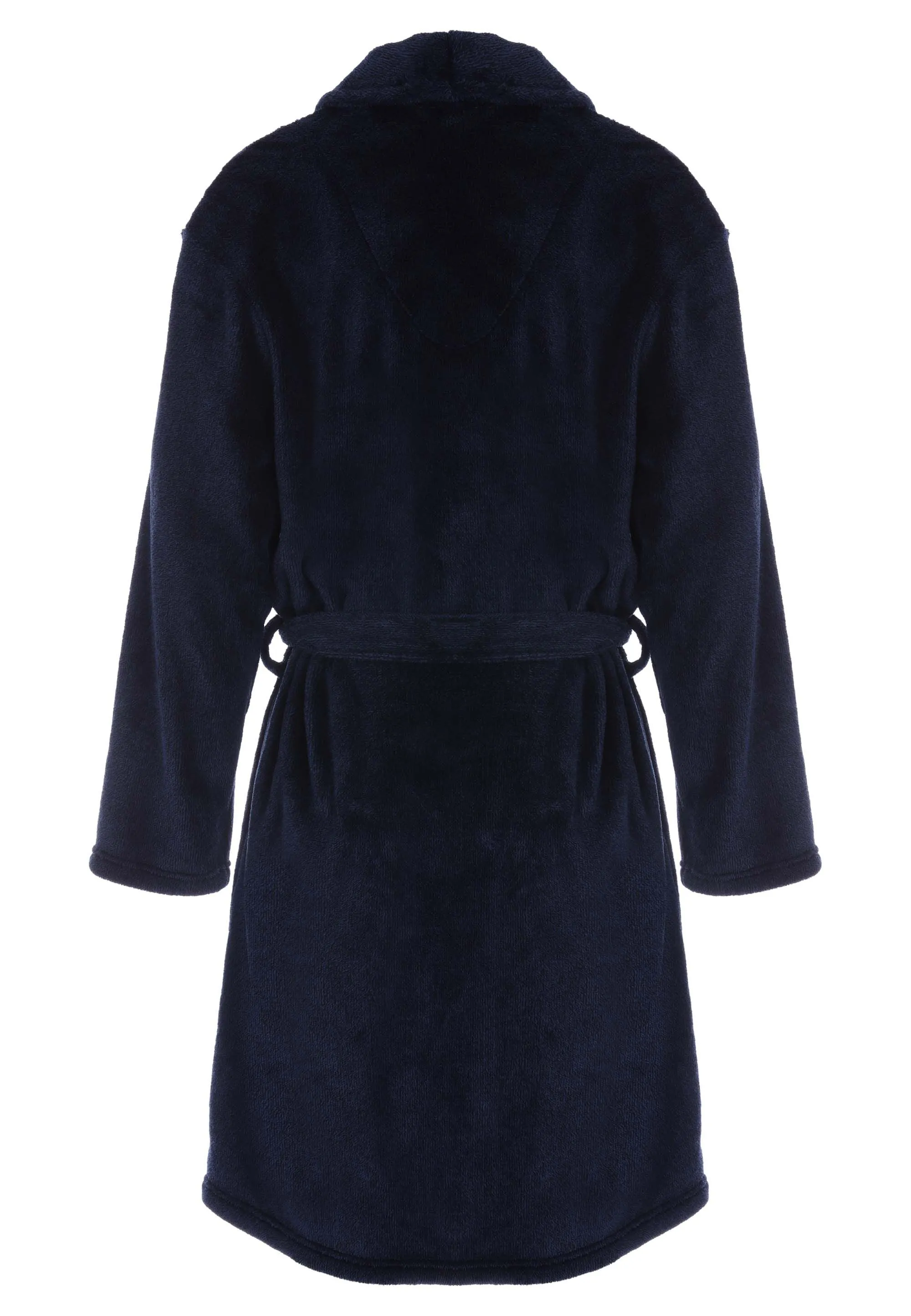 Mens Navy Shawl Collar Dressing Gown