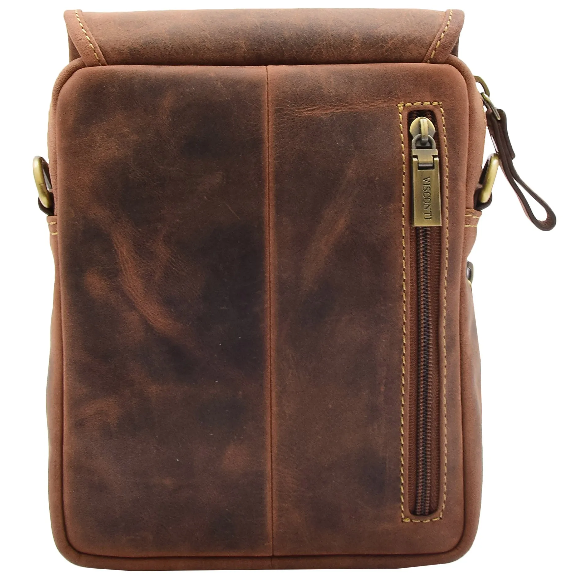 Mens Trendy Smart Crossbody Bag Genuine Leather Messenger Lucas Tan