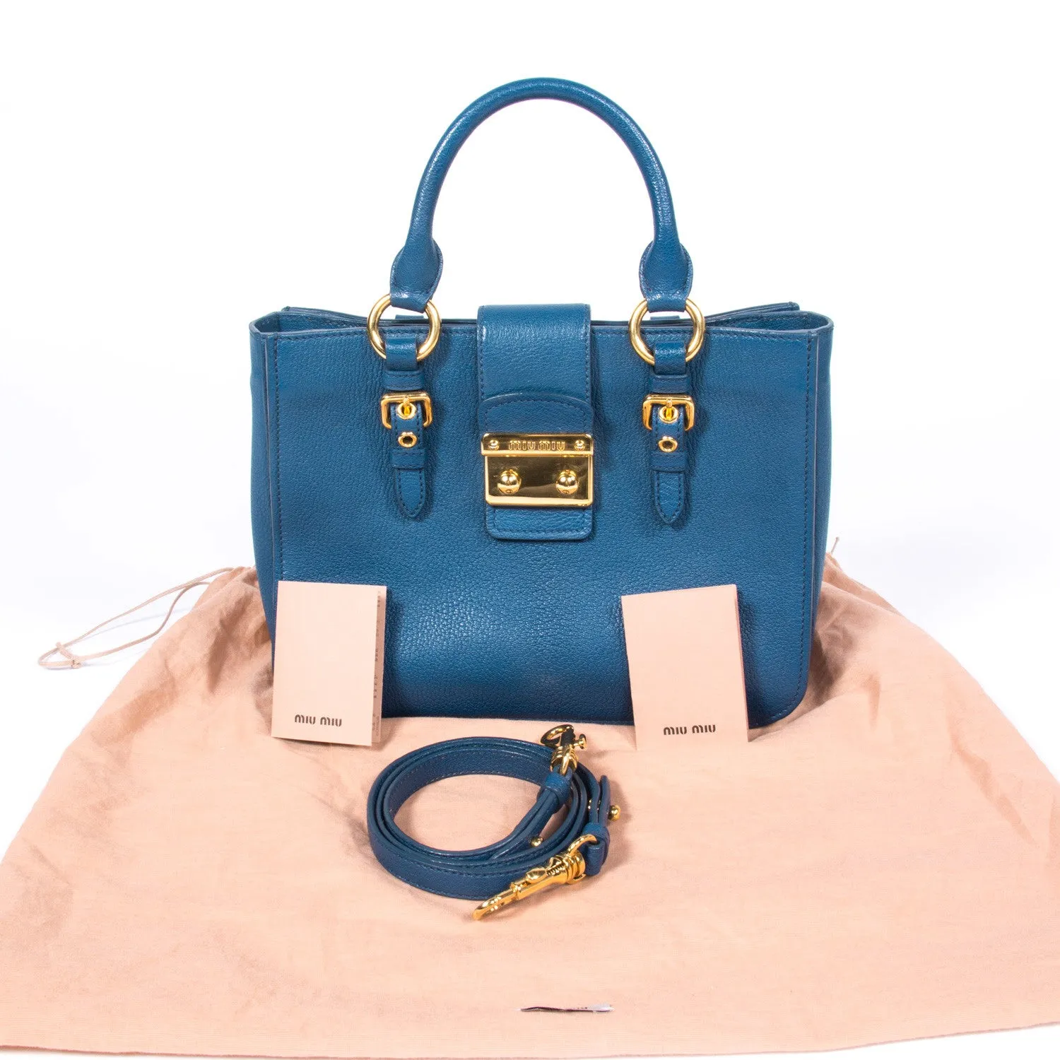 Miu Miu Pebbled Leather Satchel