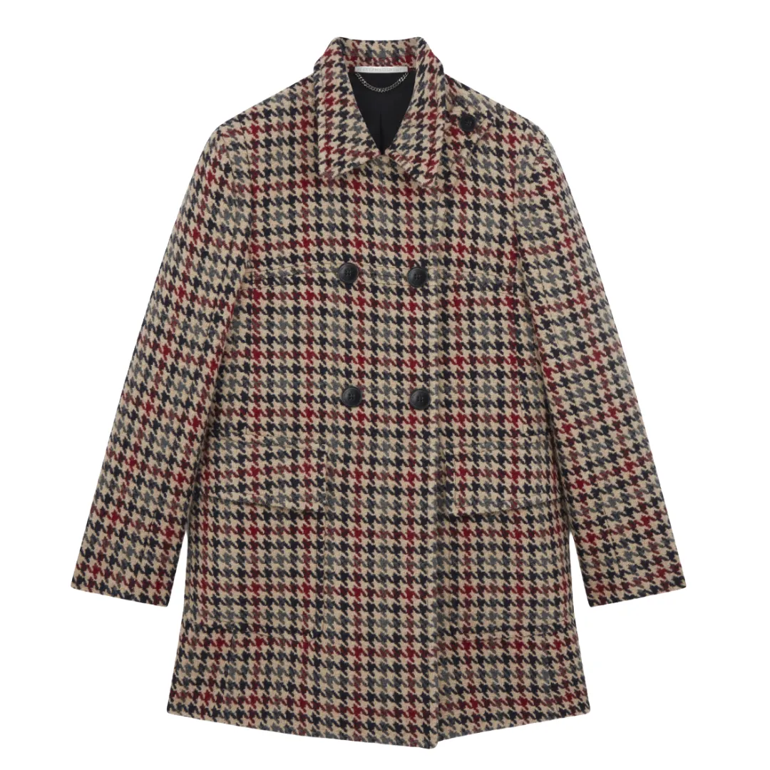 Nyla Plaid Short Peacoat