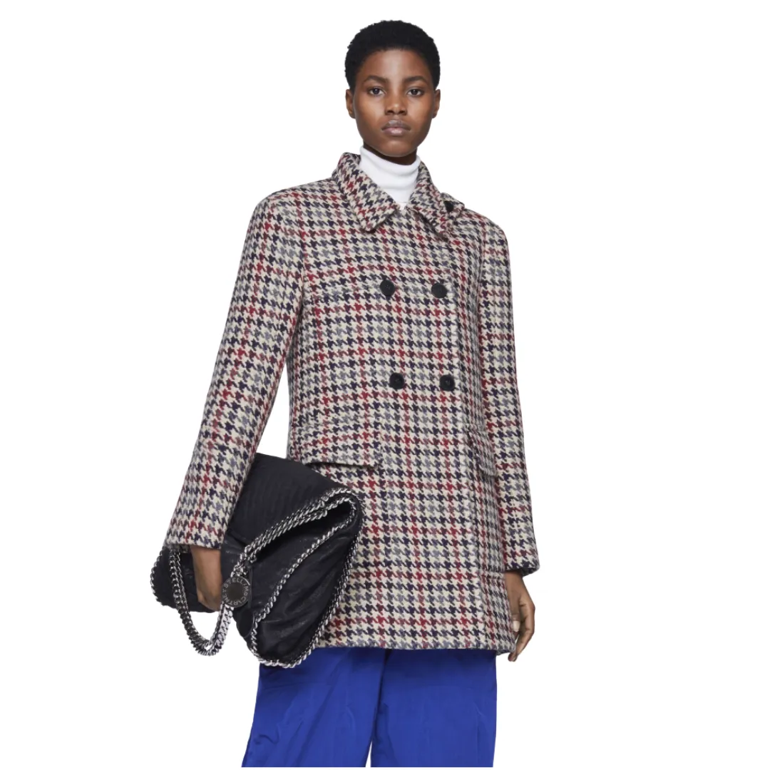 Nyla Plaid Short Peacoat