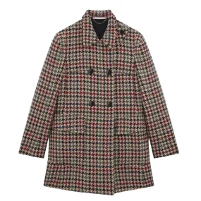 Nyla Plaid Short Peacoat