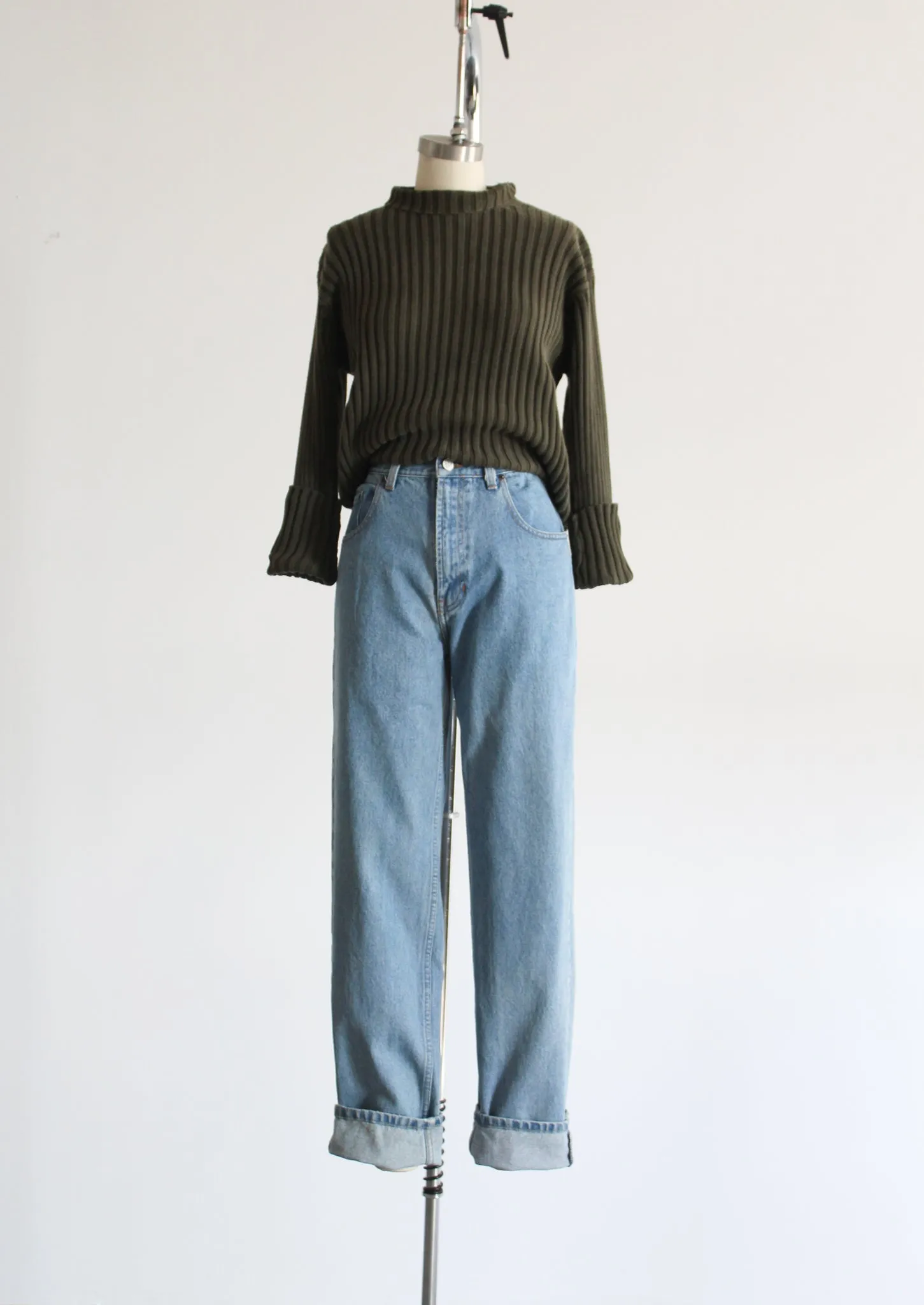 olive branch rib knit turtleneck