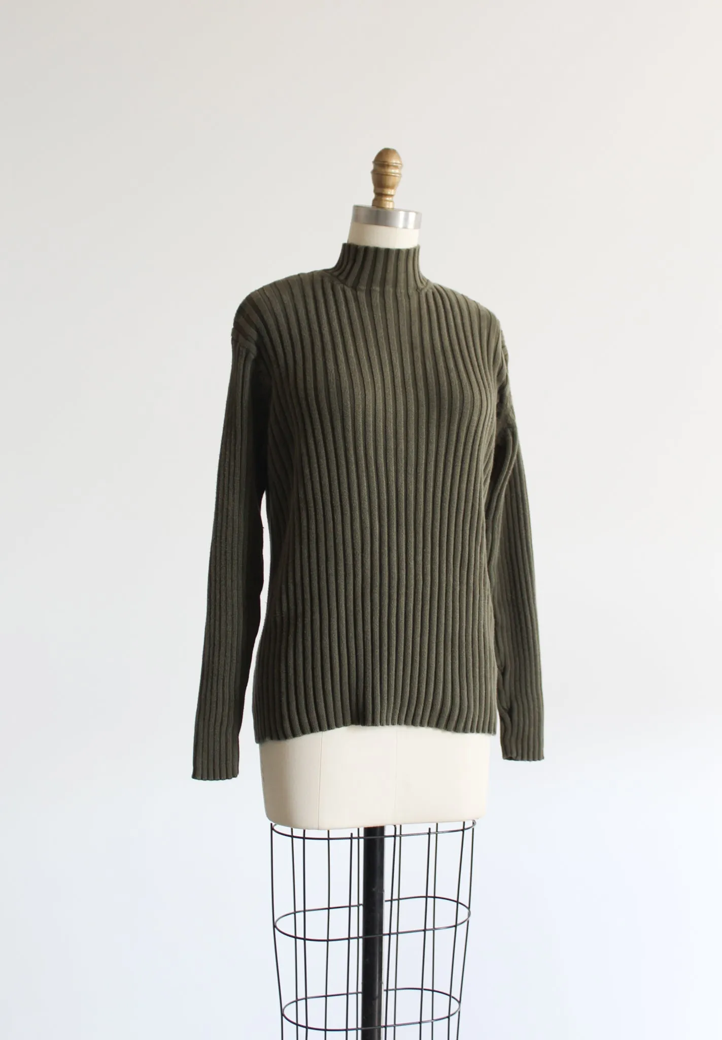 olive branch rib knit turtleneck