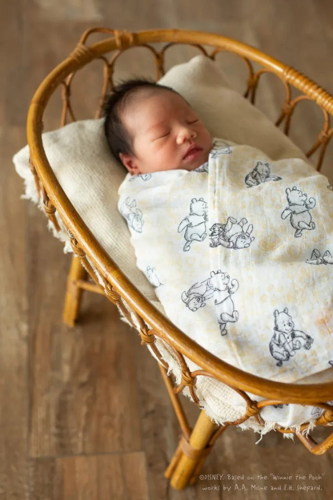 Organic Cotton Swaddle - Yellow Hunny Pooh