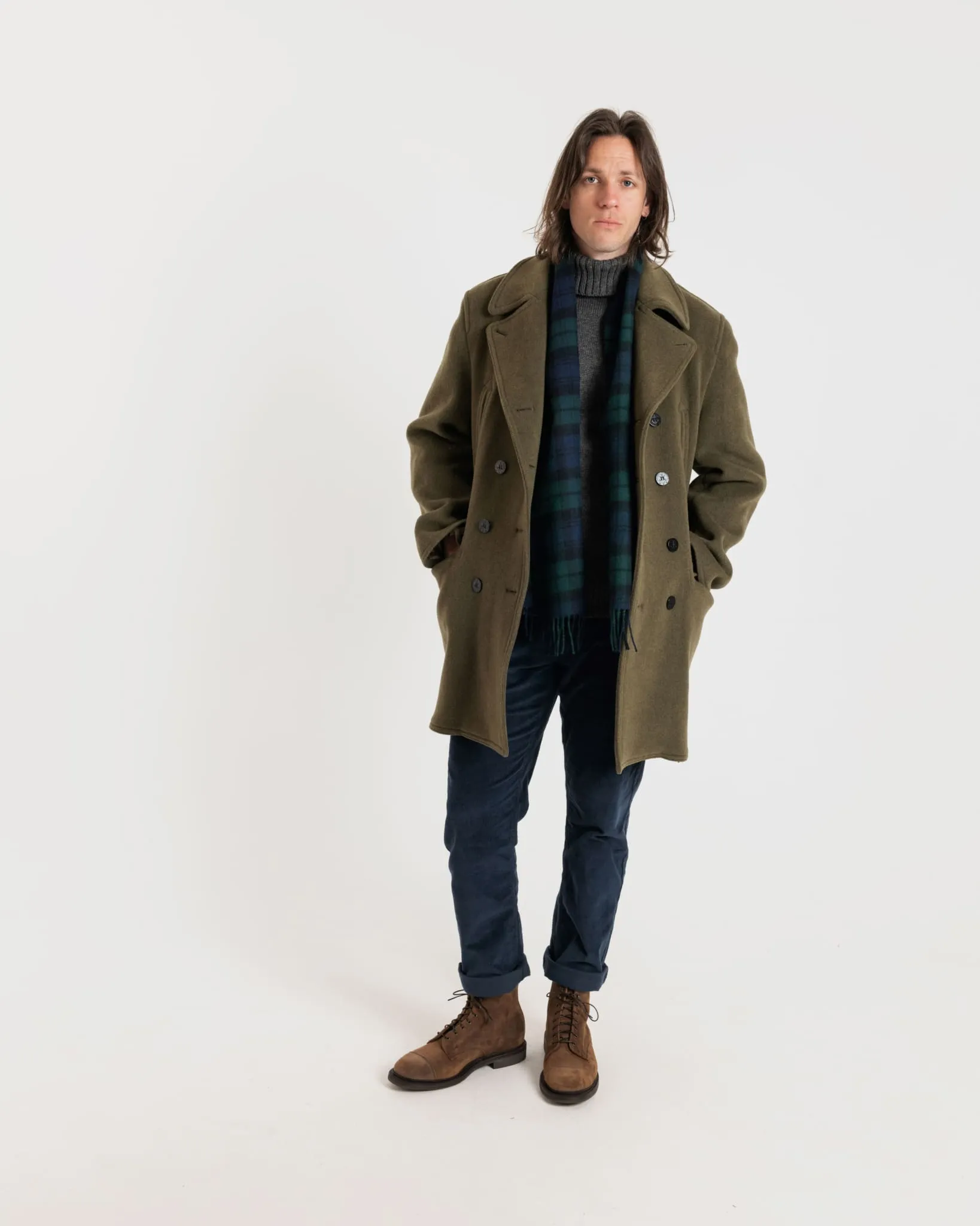 Oversized Peacoat Loden Check