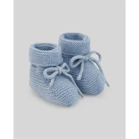 Paz Rodriguez - Baby Knit Newborn Booties Esencial, Chalk Blue