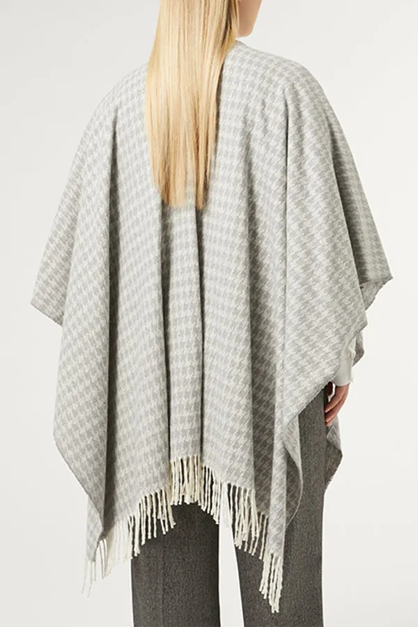 Persona (by Marina Rinaldi) CARONTE GREY YARN-DYED FABRIC PONCHO