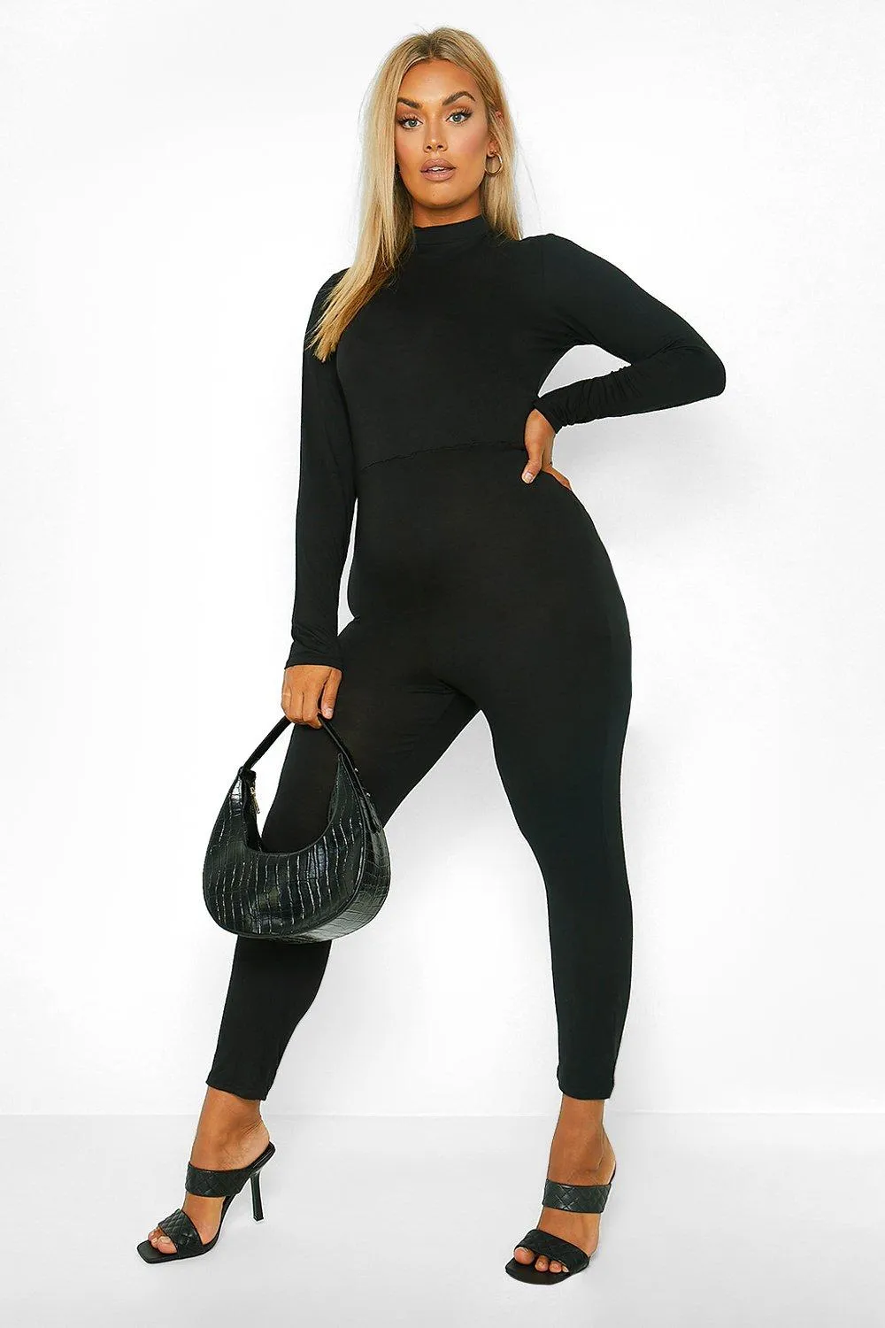 Plus Turtleneck Bodycon Jumpsuit